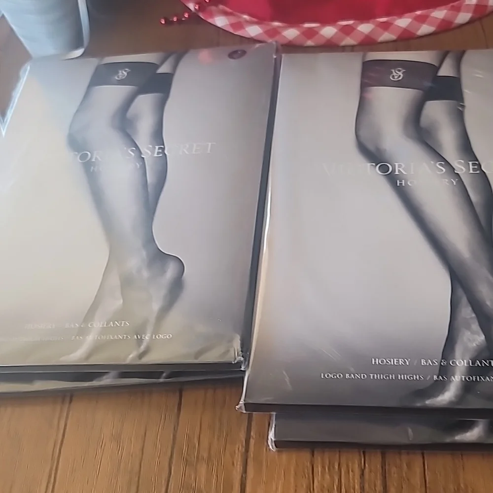 Victoria's secret very sexy logo shine thigh-high stockings SMALL